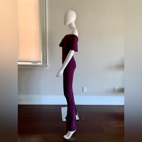 NWOT Marciano Meldon Off The Shoulder Bandage Gown in Plum - Picture 3 of 14